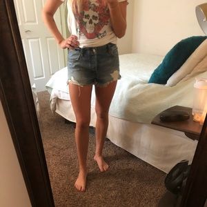 high rise denim shorts abercrombie